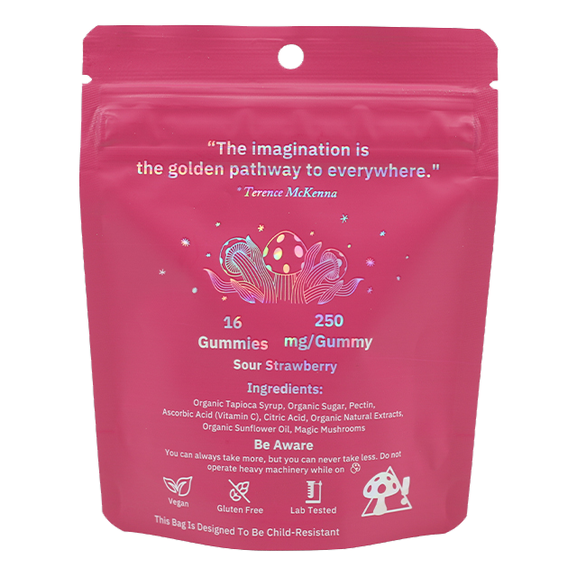 MycroChips Organic Magic Gummies – Sour Strawberry back
