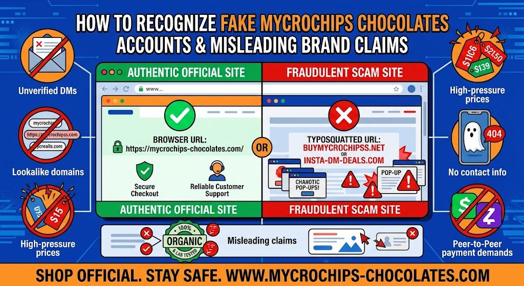 How to Recognize Fake Mycrochips Chocolates Accounts and Misleading Brand Claims